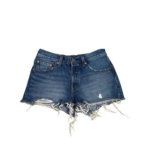 Levi's 501 Cut Off‎ Shorts Women's Size W27 Frayed Hem Mid-Rise Distressed Denim